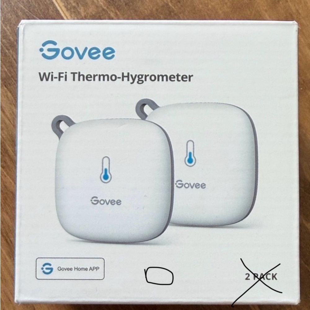 One (1) Govee Wi-Fi Thermo-Hygrometer available: Only 1 available - White